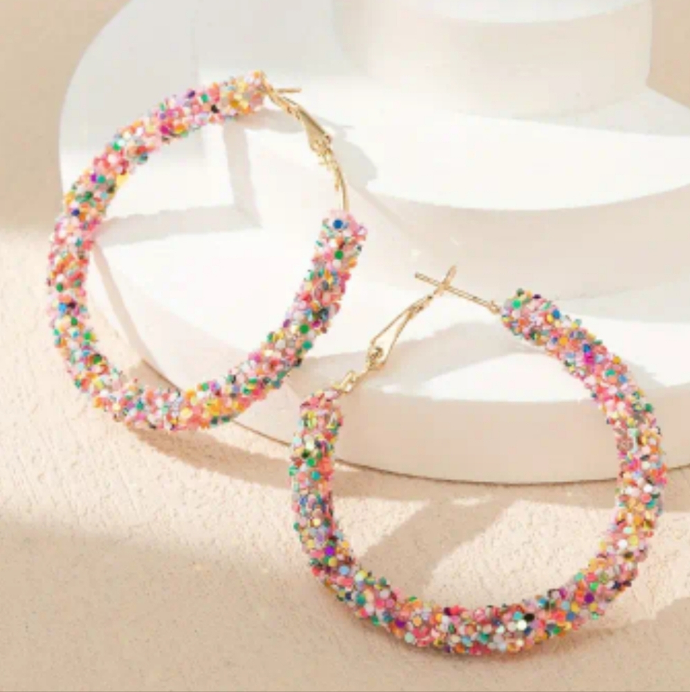 Multi colored HOOPS earrings